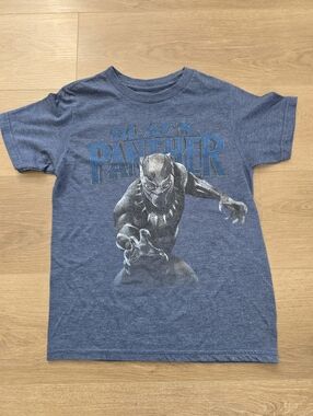 Marvel‎ Black Panther Boys Short Sleeve Graphic Shirt Blue Size Medium